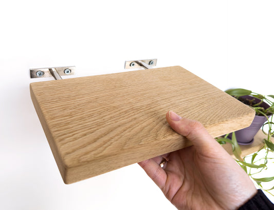 wooden shelves